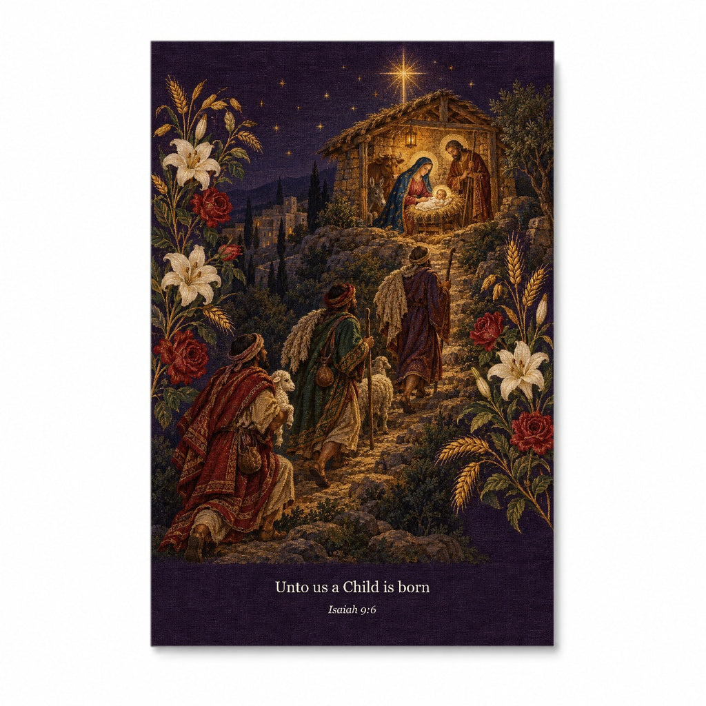 Puer Natus II Canvas Wall Art - Catholic Wall Art, front view
