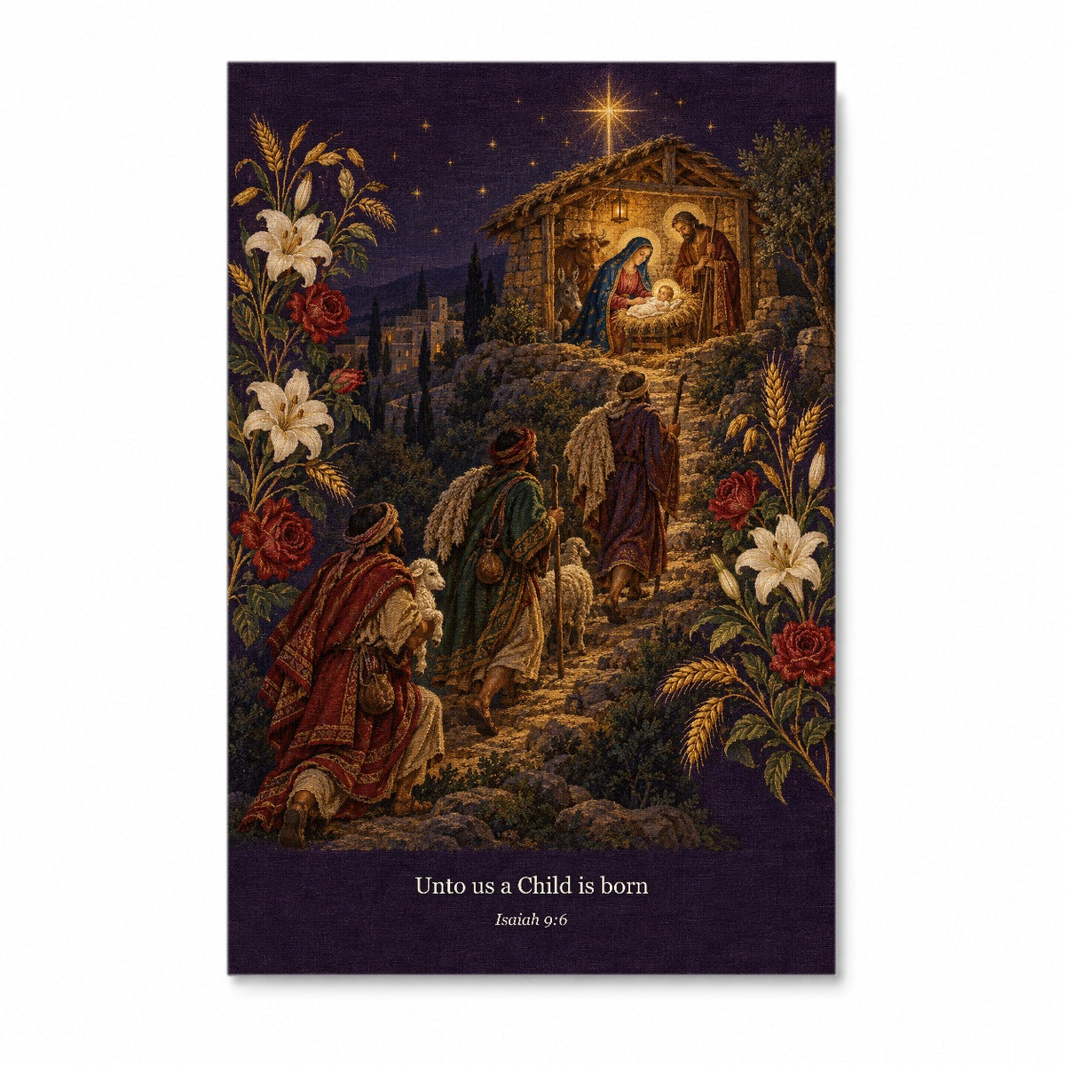 Puer Natus II Canvas Wall Art - Catholic Wall Art, front view