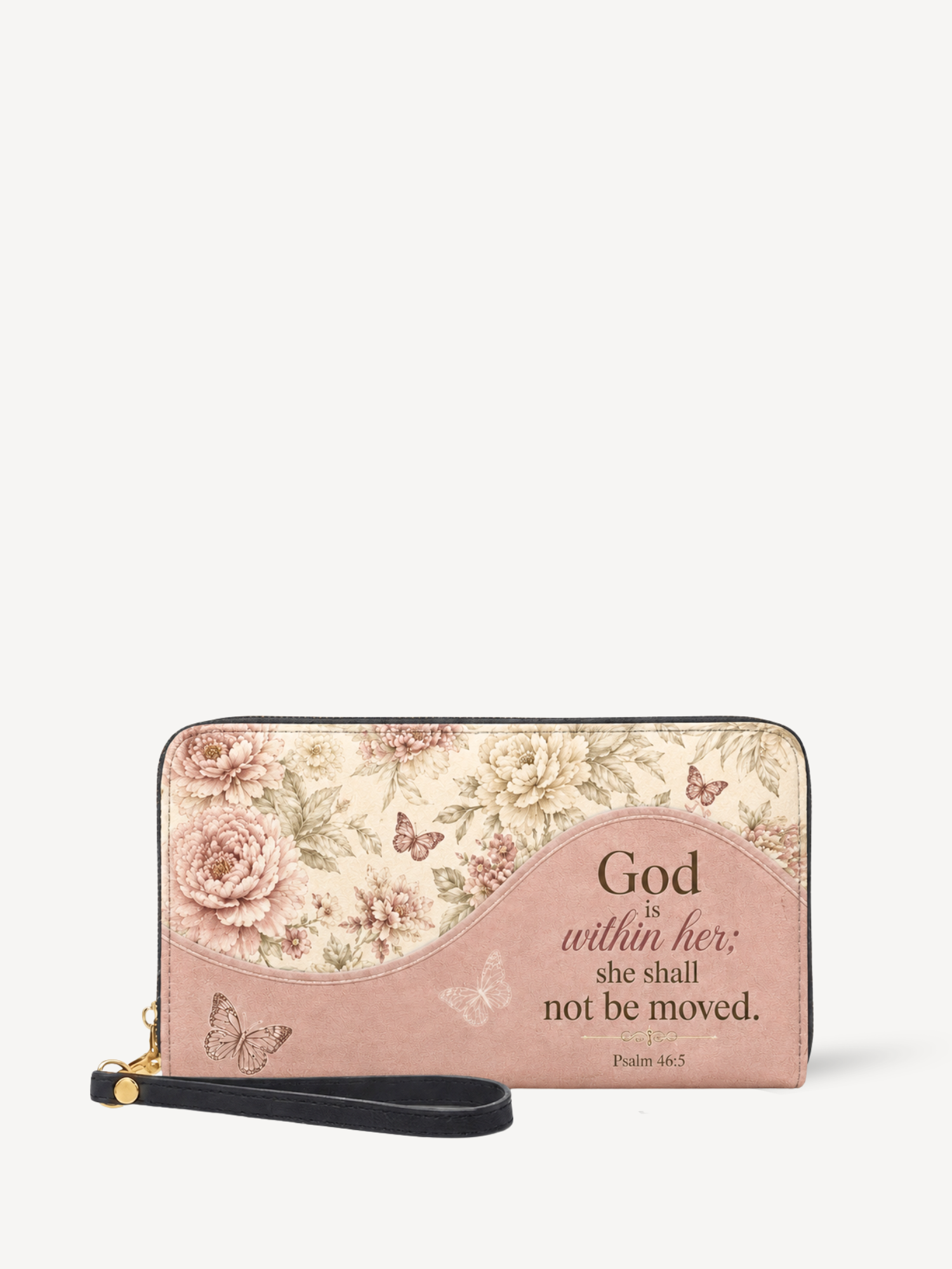 "Pure Bloom" Leather Wallet - Catholic Leather Wallet, Front View