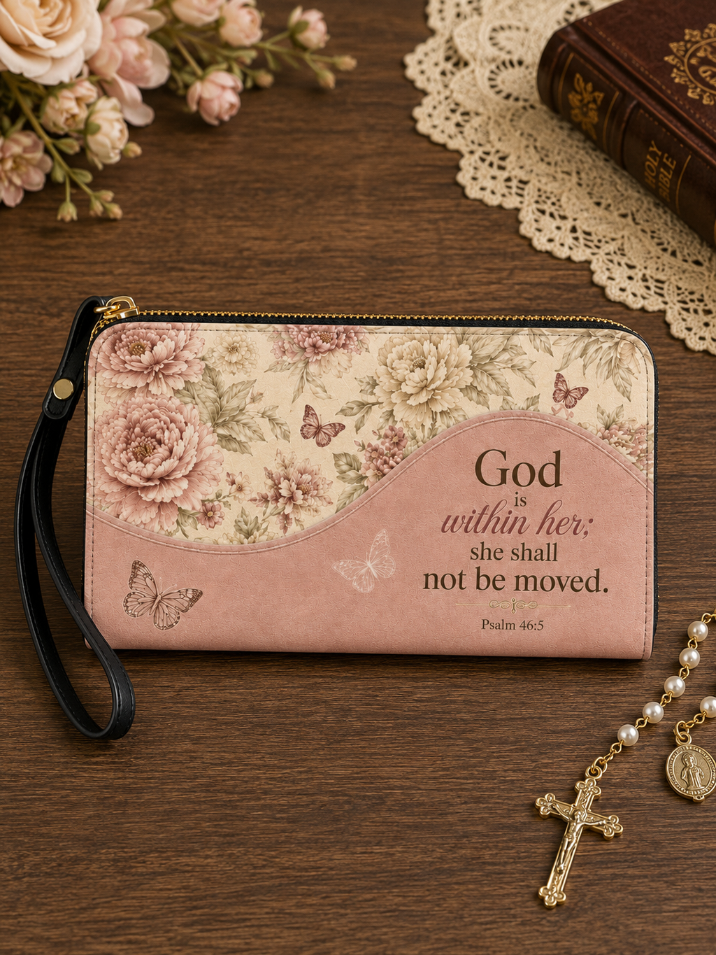 "Pure Bloom" Leather Wallet - Catholic Leather Wallet, View 5