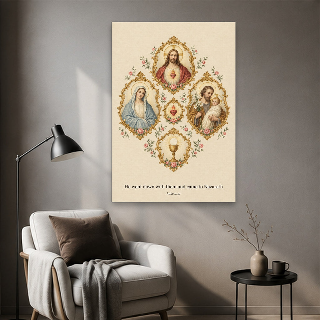 Quinque Fenestrae Canvas Wall Art - Catholic Wall Art, styled in the home
