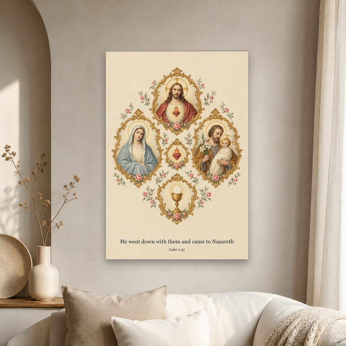 Quinque Fenestrae Canvas Wall Art - Catholic Wall Art, scale reference