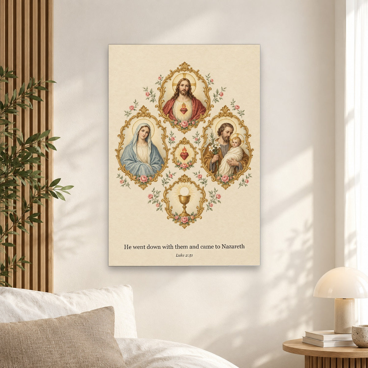 Quinque Fenestrae Canvas Wall Art - Catholic Wall Art, alternate angle