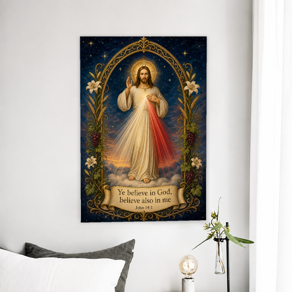 Rays Of Twilight Mercy Canvas Wall Art - Christian Wall Art, front view