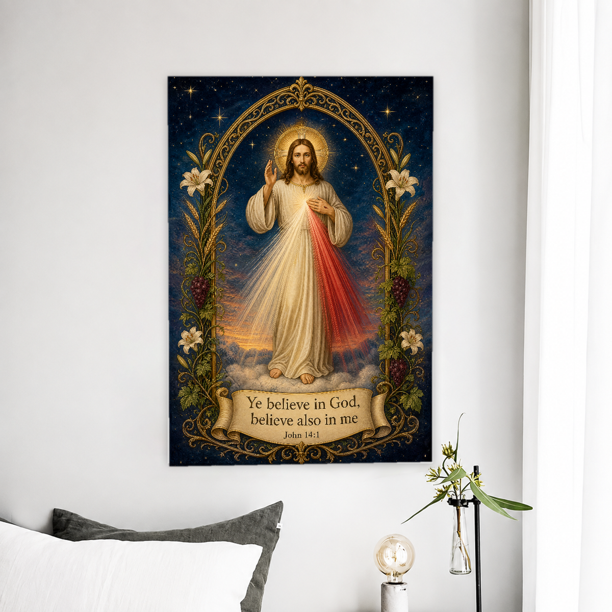 Rays Of Twilight Mercy Canvas Wall Art - Christian Wall Art, front view