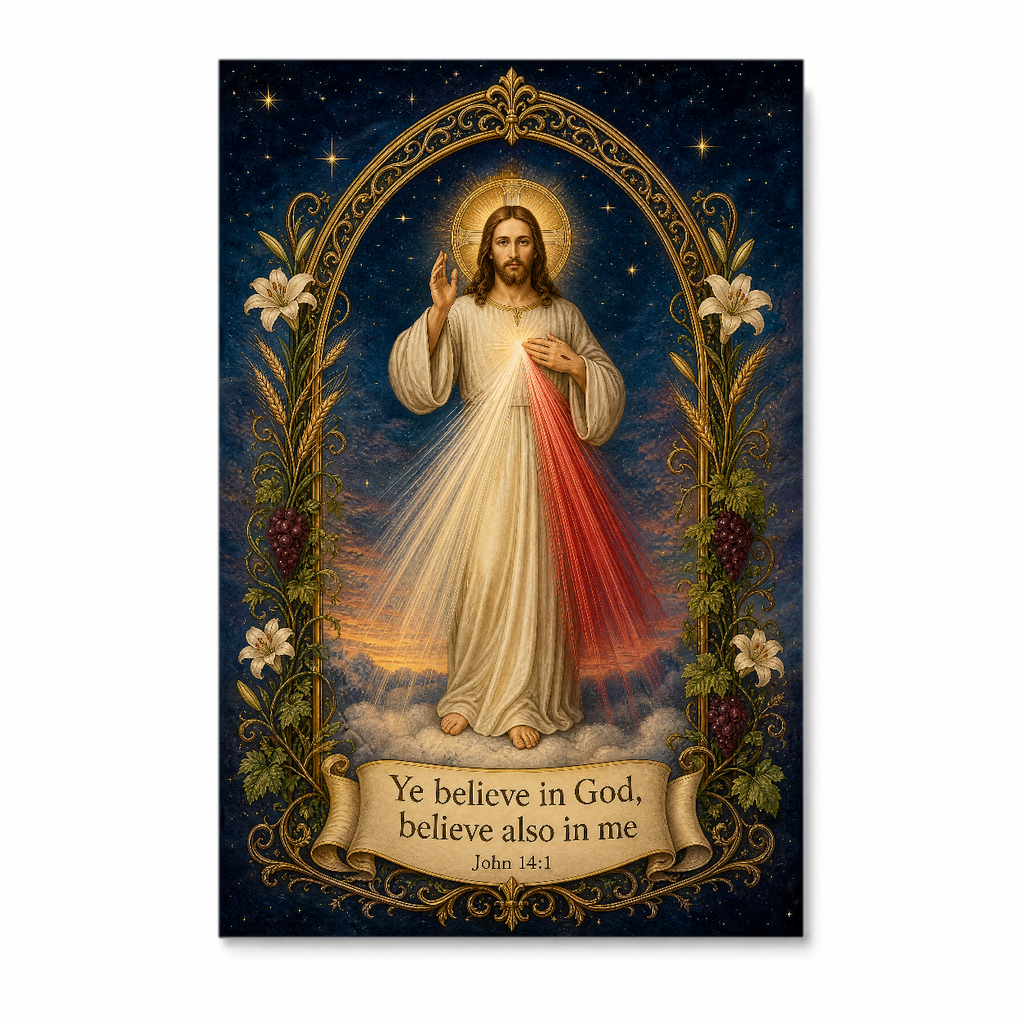 Rays Of Twilight Mercy Canvas Wall Art - Christian Wall Art, detail view