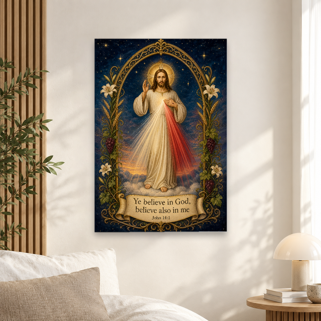 Rays Of Twilight Mercy Canvas Wall Art - Christian Wall Art, alternate angle