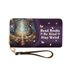 Read Books Be Kind Stay Weird HHRZ17013779RN Zip Around Leather Wallet