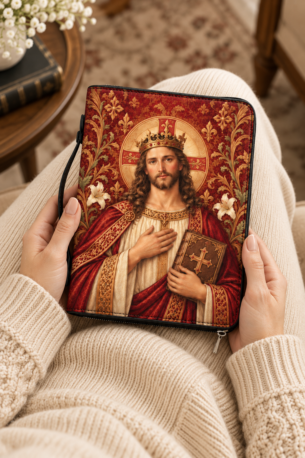 Regal Mercy Bible Cover - PU Leather Bible Cover, hanging display