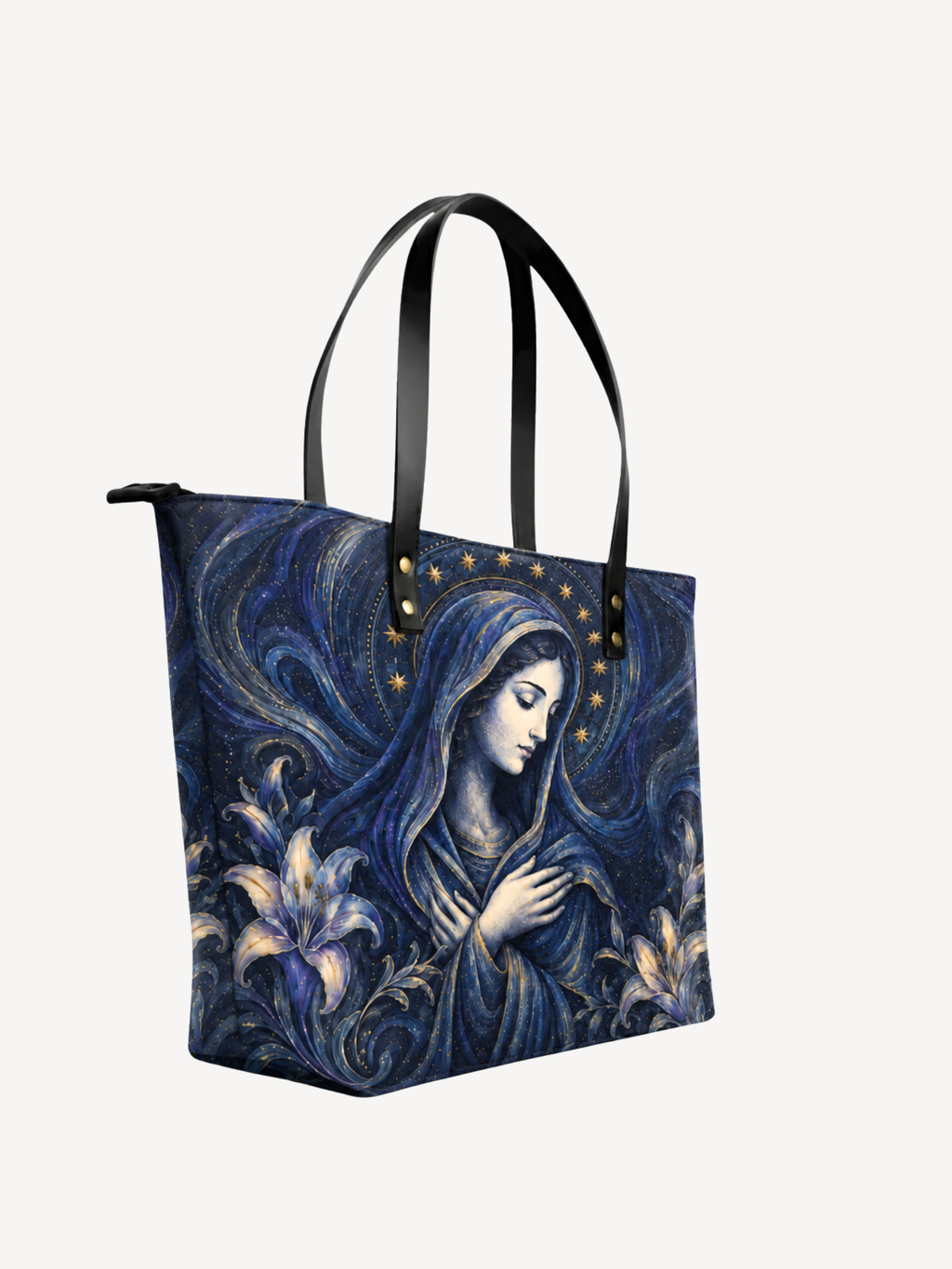 Regina Pacis Leather Tote Bag - Christian Tote Bag, gift presentation