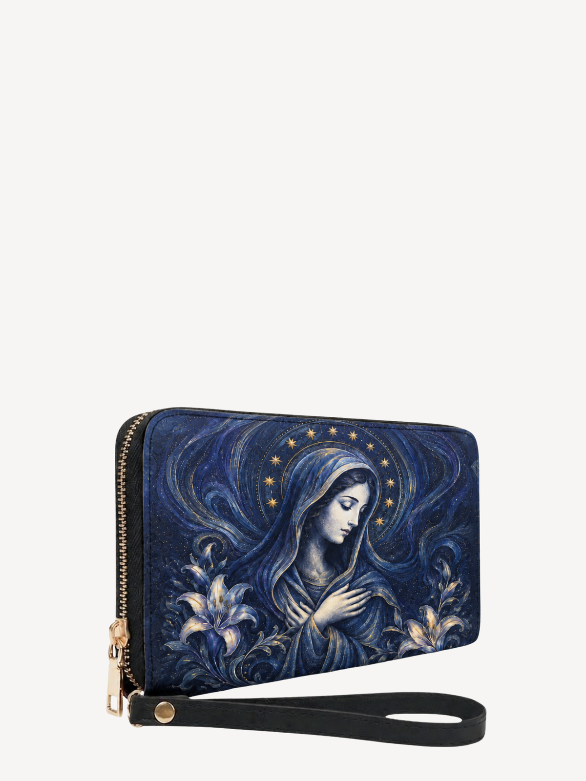 Regina Pacis PU Leather Wallet - Christian Wallet, close-up of the print
