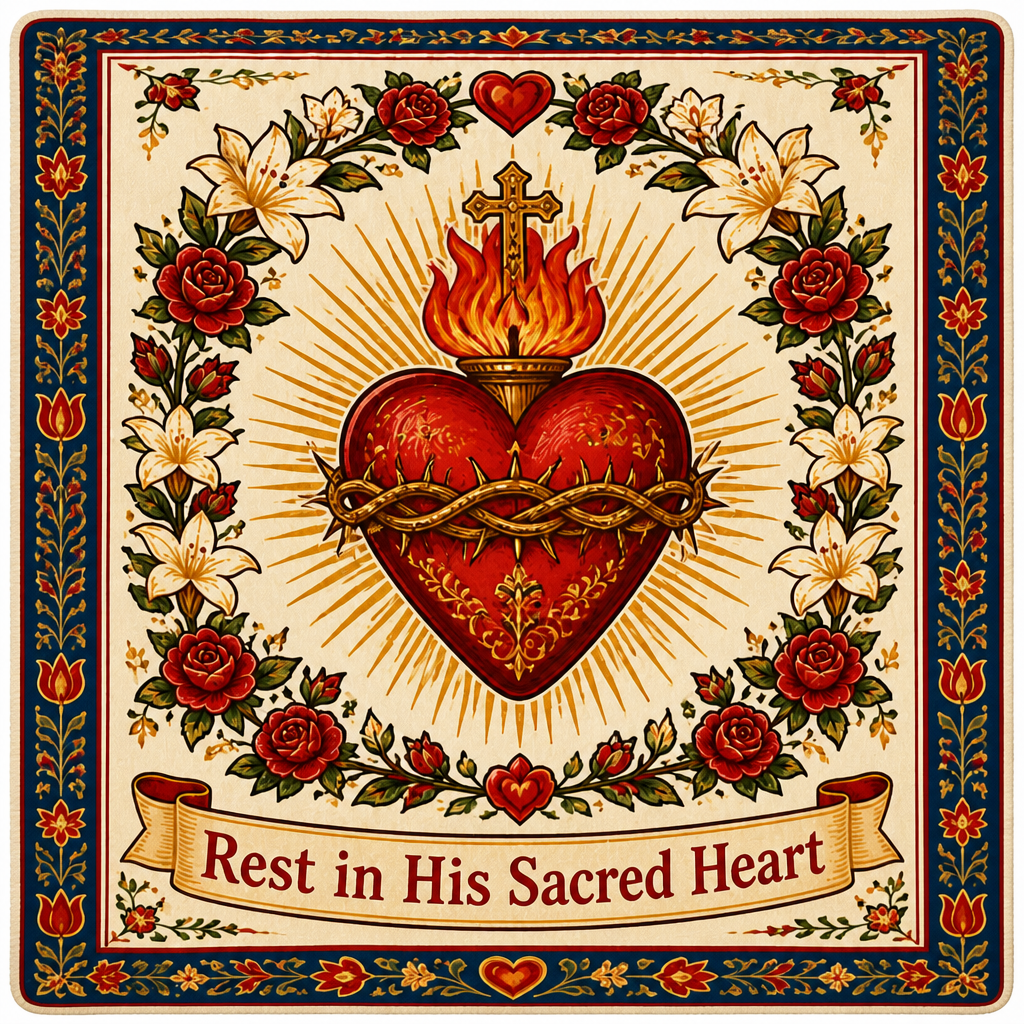 Rest In His Heart Fleece Blanket - Christian Blanket, detail view
