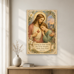 Rest upon His Heart Canvas Wall Art - Christian Wall Art, close-up of the print
