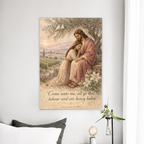 Resting Among The Lilies Canvas Wall Art - Christian Wall Art, front view