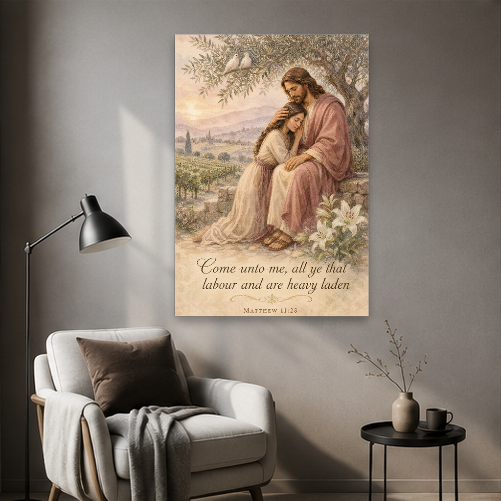 Resting Among The Lilies Canvas Wall Art - Christian Wall Art, styled in the home
