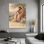 Resting Among The Lilies Canvas Wall Art - Christian Wall Art, hanging display