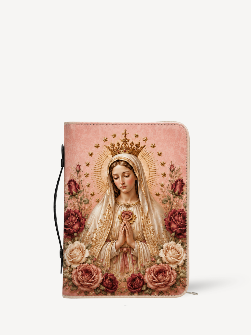 "Rosa Mystica" Bible Cover - Catholic Bible Cover, Front View