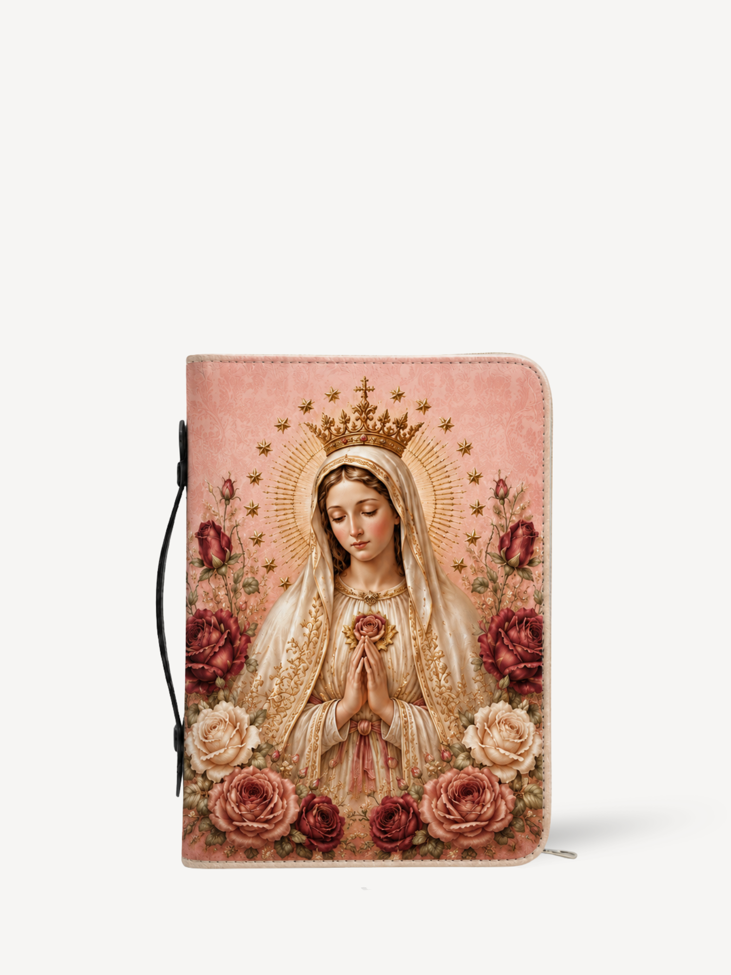"Rosa Mystica" Bible Cover - Catholic Bible Cover, Front View