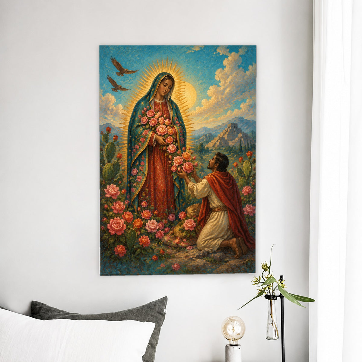 Rosae Manuum Canvas Wall Art - Catholic Wall Art, detail view