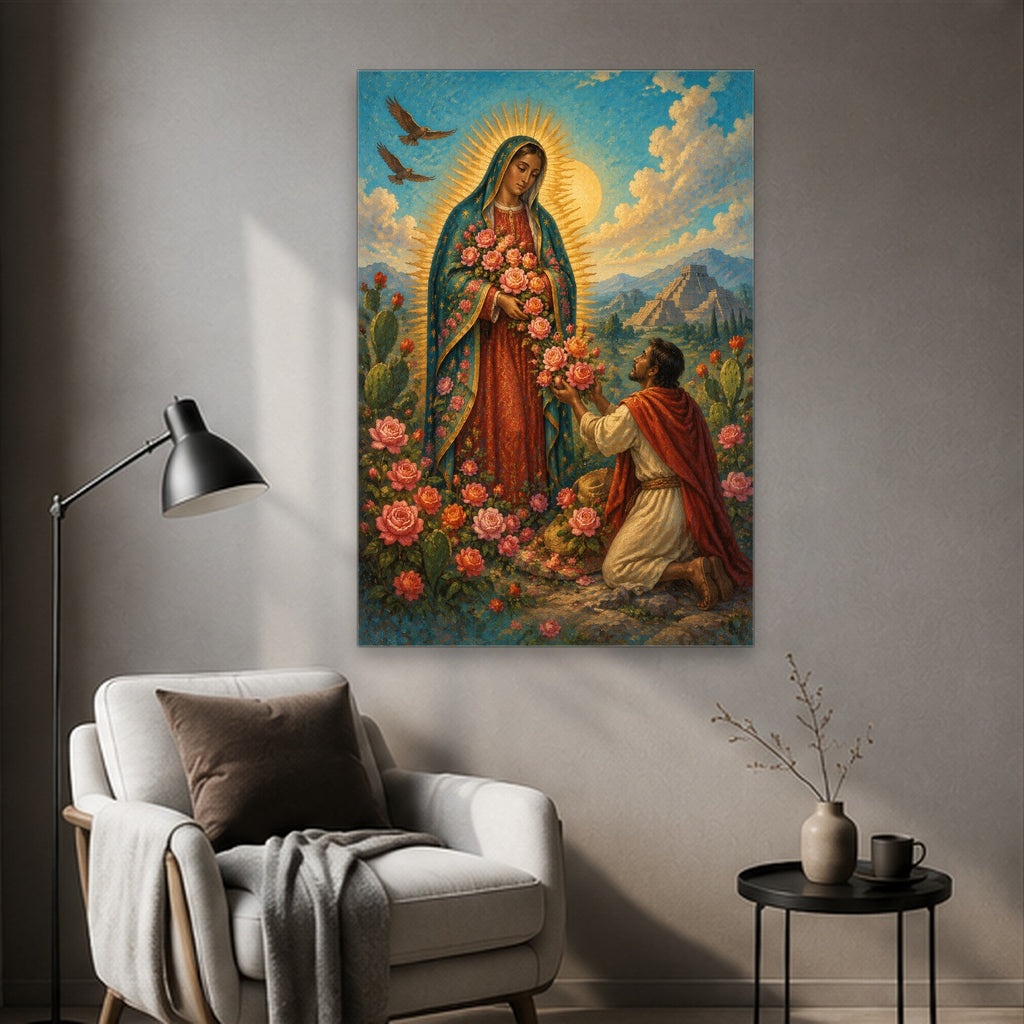 Rosae Manuum Canvas Wall Art - Catholic Wall Art, styled in the home