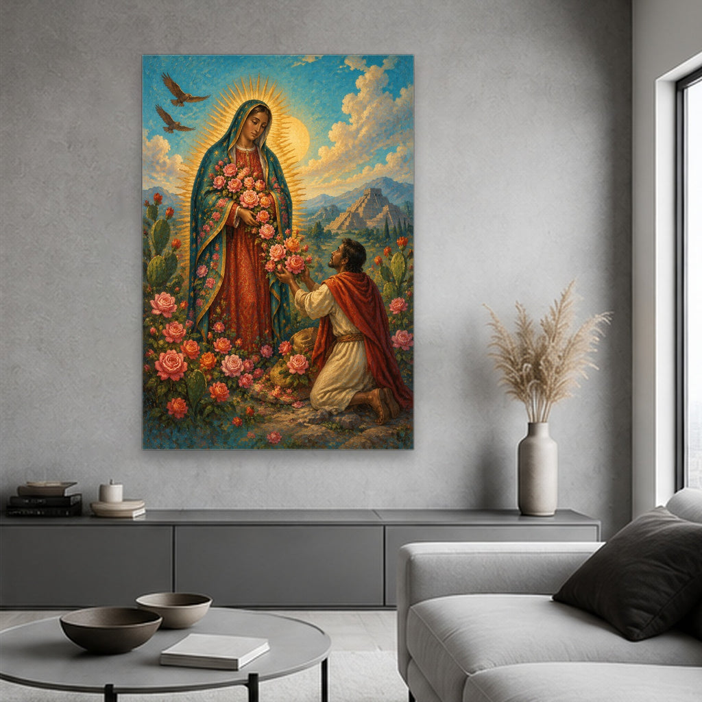 Rosae Manuum Canvas Wall Art - Catholic Wall Art, hanging display