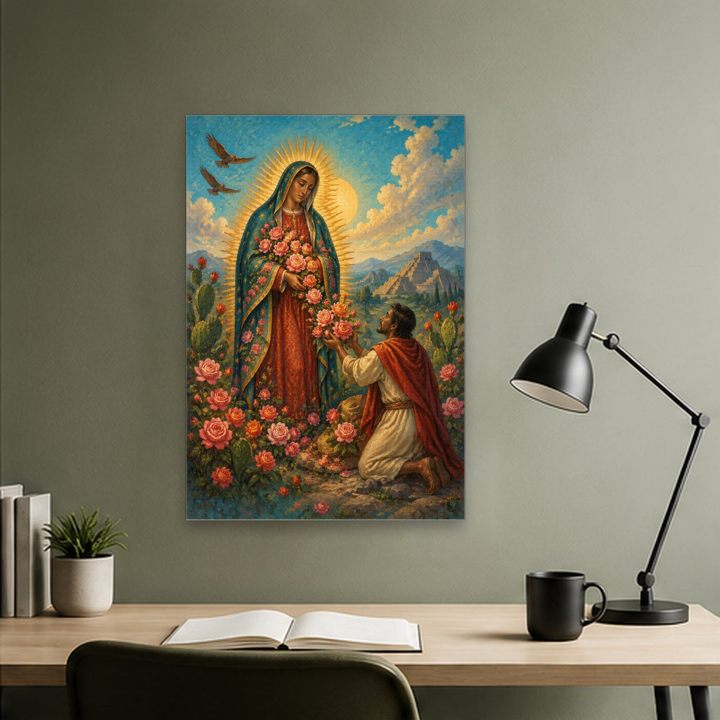 Rosae Manuum Canvas Wall Art - Catholic Wall Art, close-up of the print