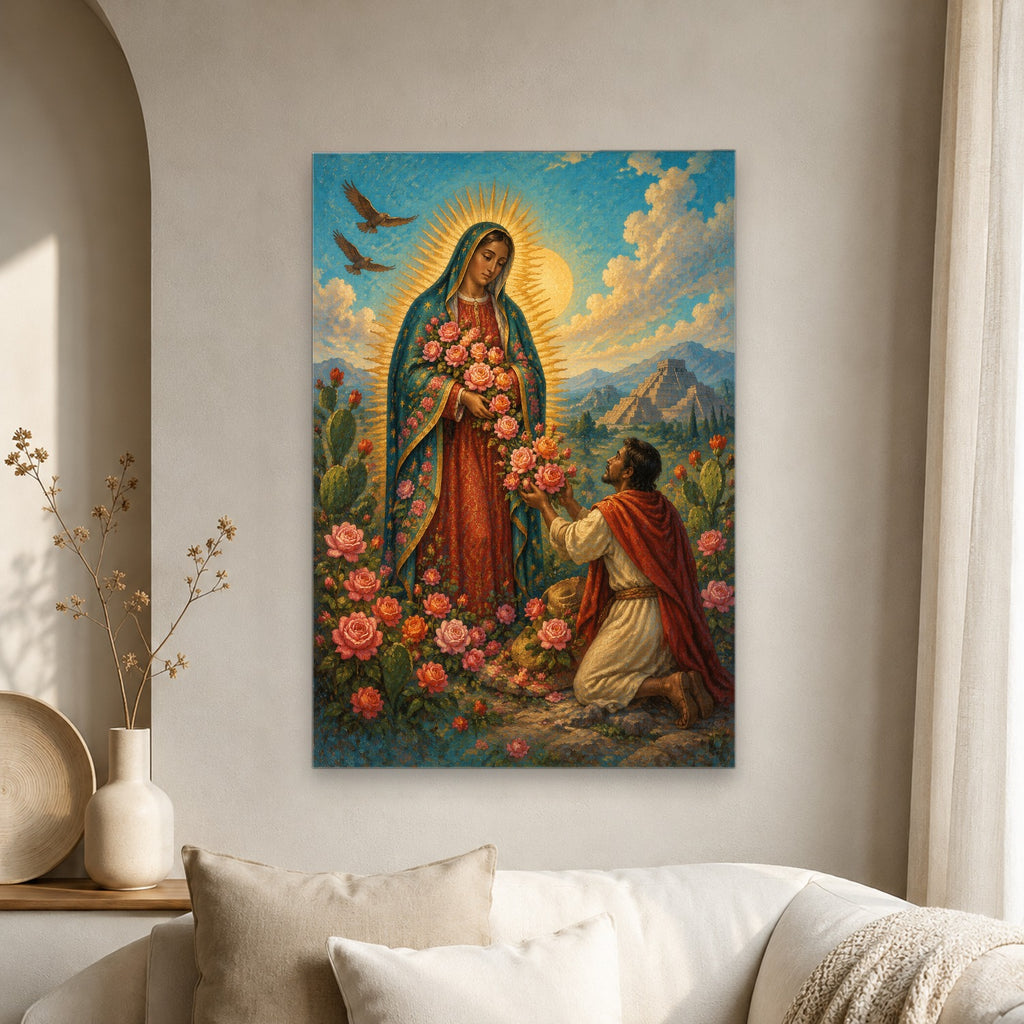 Rosae Manuum Canvas Wall Art - Catholic Wall Art, scale reference