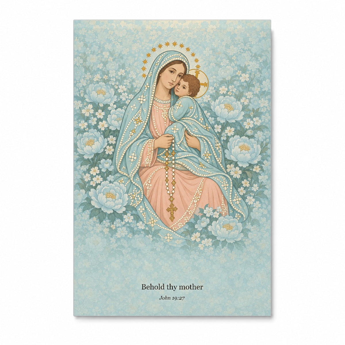 Rosarium Caeruleum Canvas Wall Art - Catholic Wall Art, front view