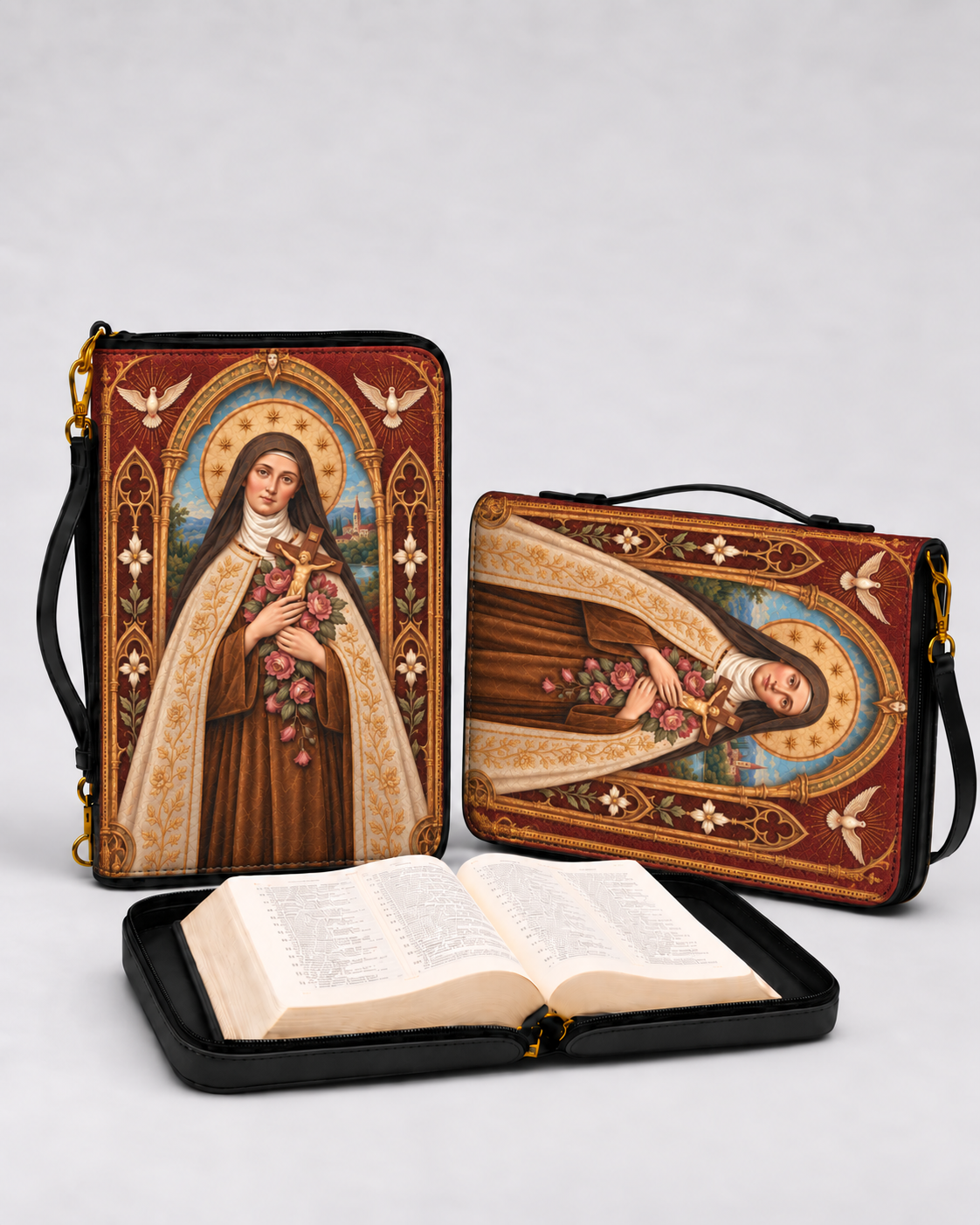 Roselight Bible Cover - Leather Bible Cover, detail view