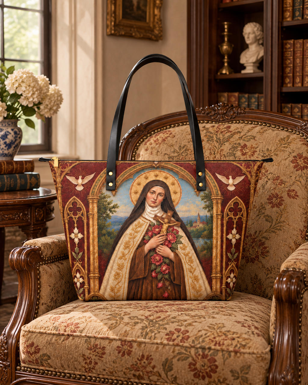 Roselight Leather Tote Bag - Christian Tote Bag, gift presentation