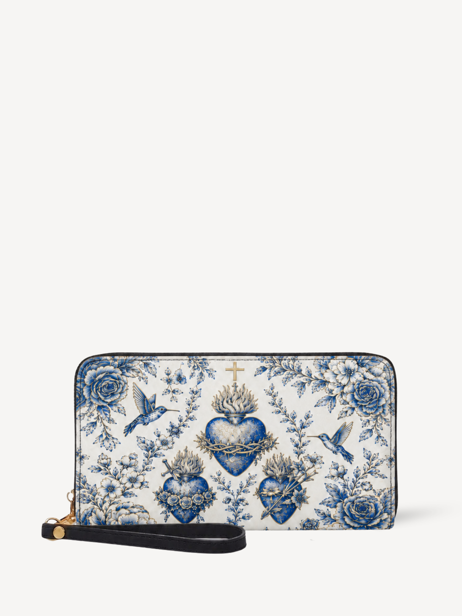 "Sacred Heart" Leather Wallet - Catholic Leather Wallet, Front View