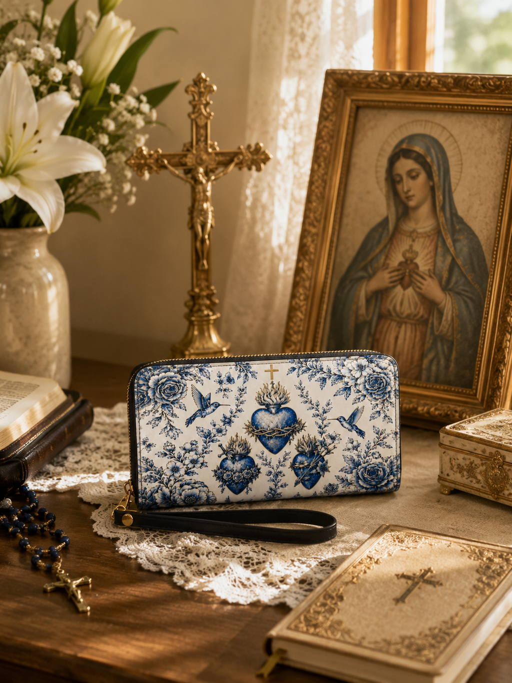 "Sacred Heart" Leather Wallet - Catholic Leather Wallet, View 6