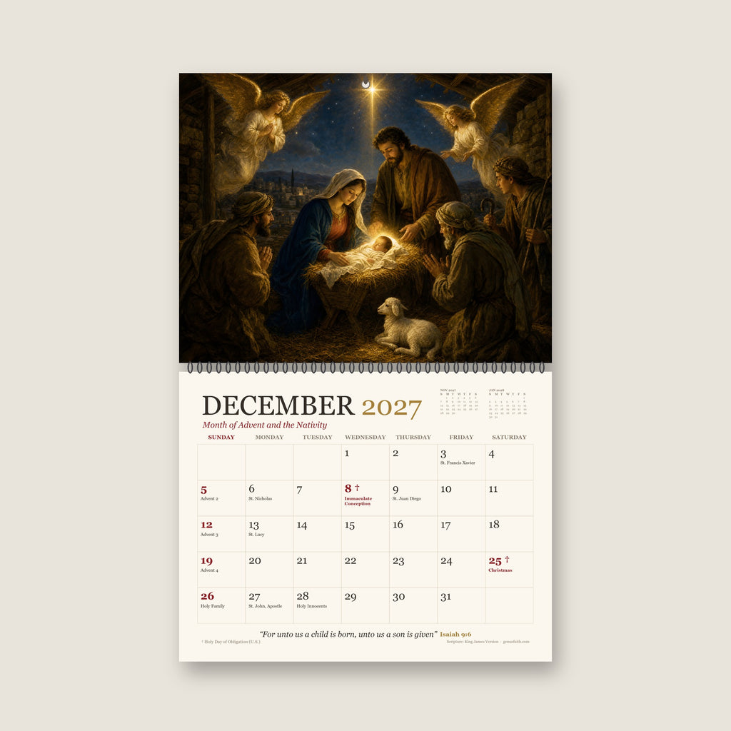 Sacred Year 2027 Catholic Wall Calendar - Catholic Calendar, detail view