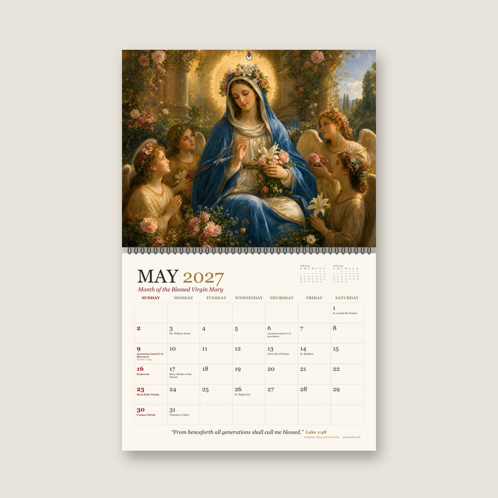 Sacred Year 2027 Catholic Wall Calendar - Catholic Calendar, styled in the home