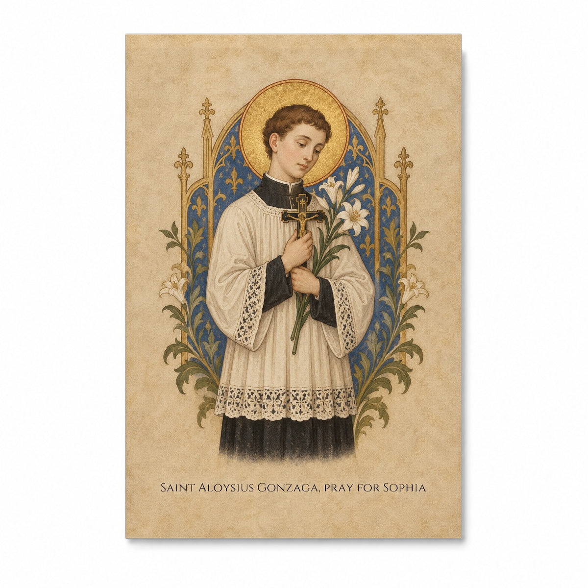 Saint Aloysius Gonzaga Personalized Canvas Wall Art - Canvas Wall Art, front view