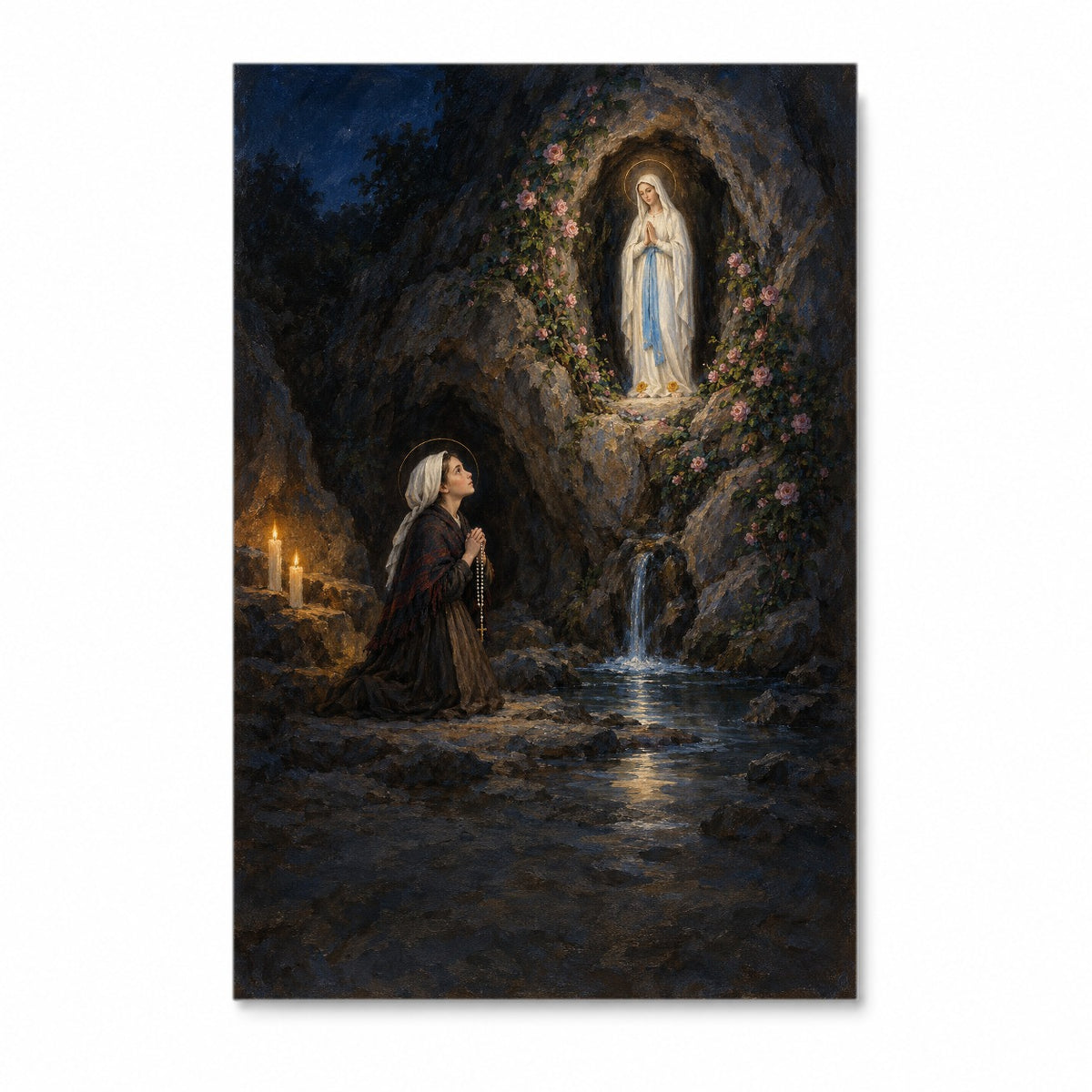 Saint Bernadette, Pray for Us Canvas Wall Art - Catholic Wall Art, front view
