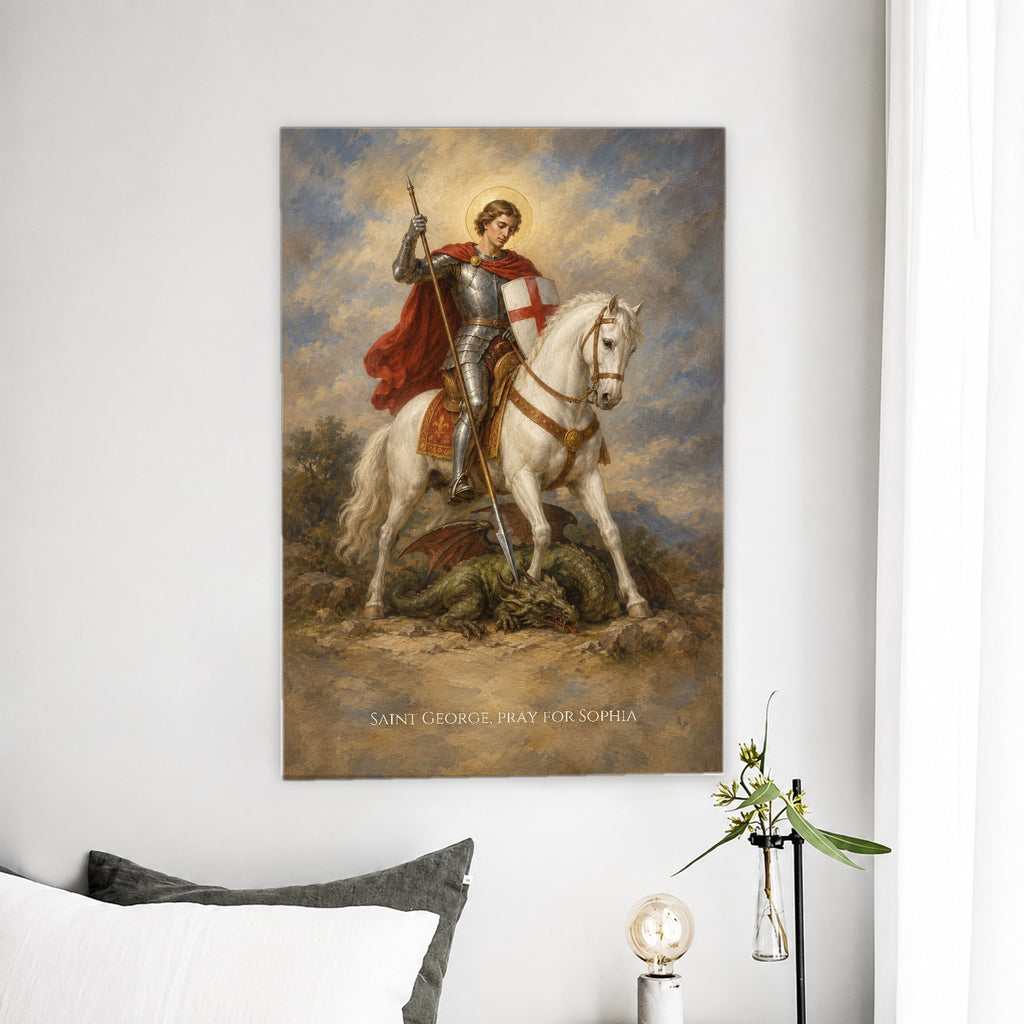 Saint George Personalized Canvas Wall Art - Canvas Wall Art, detail view