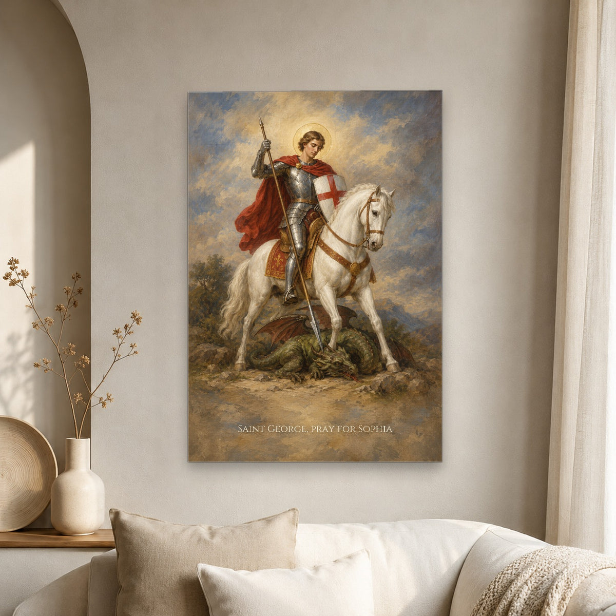 Saint George Personalized Canvas Wall Art - Canvas Wall Art, scale reference