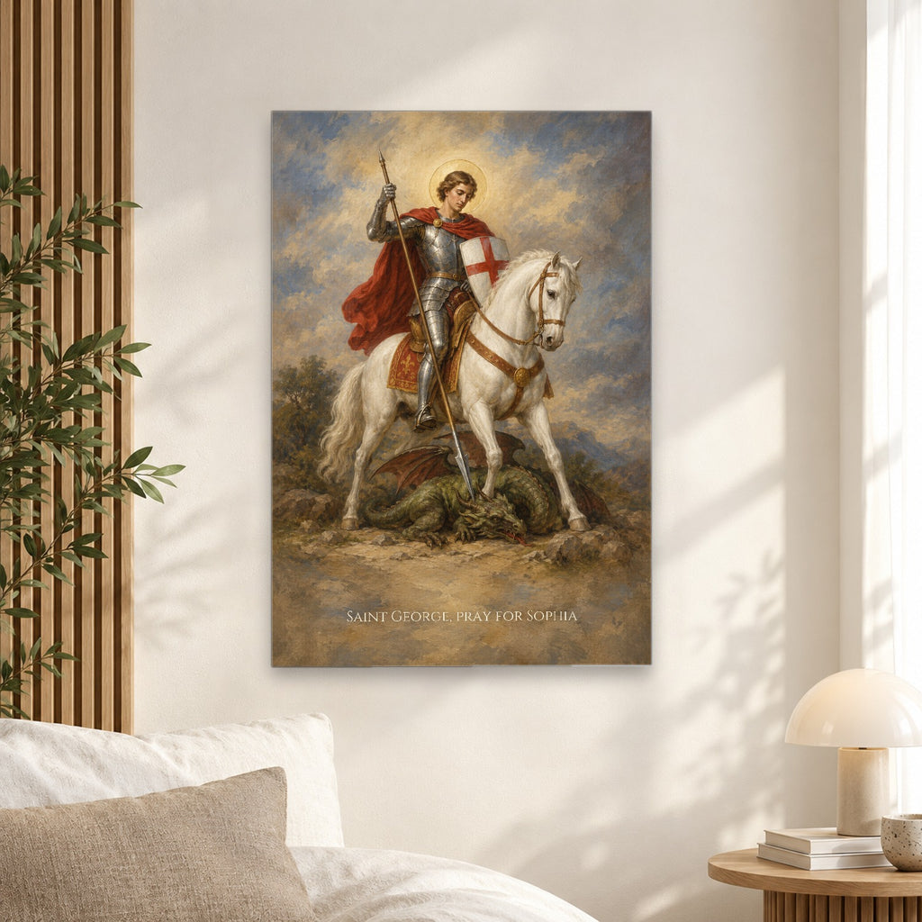 Saint George Personalized Canvas Wall Art - Canvas Wall Art, alternate angle