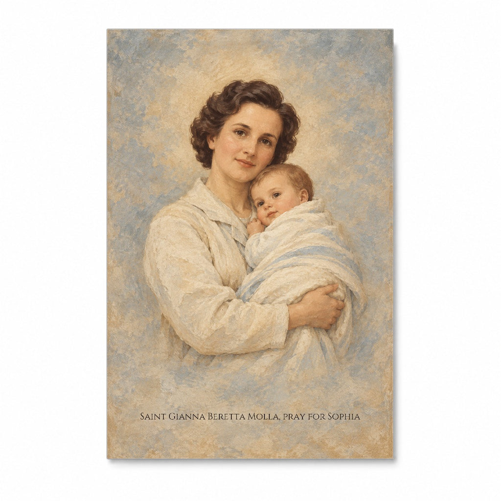 Saint Gianna Beretta Molla Personalized Canvas Wall Art - Canvas Wall Art, front view