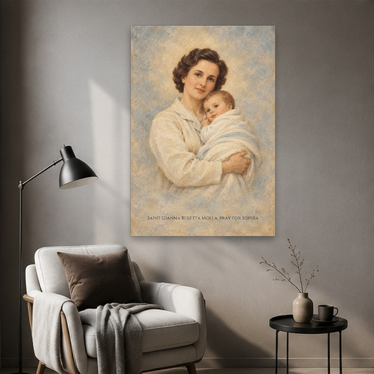 Saint Gianna Beretta Molla Personalized Canvas Wall Art - Canvas Wall Art, styled in the home