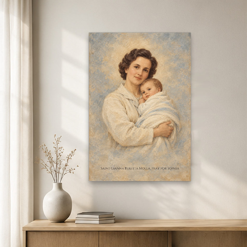 Saint Gianna Beretta Molla Personalized Canvas Wall Art - Canvas Wall Art, gift presentation