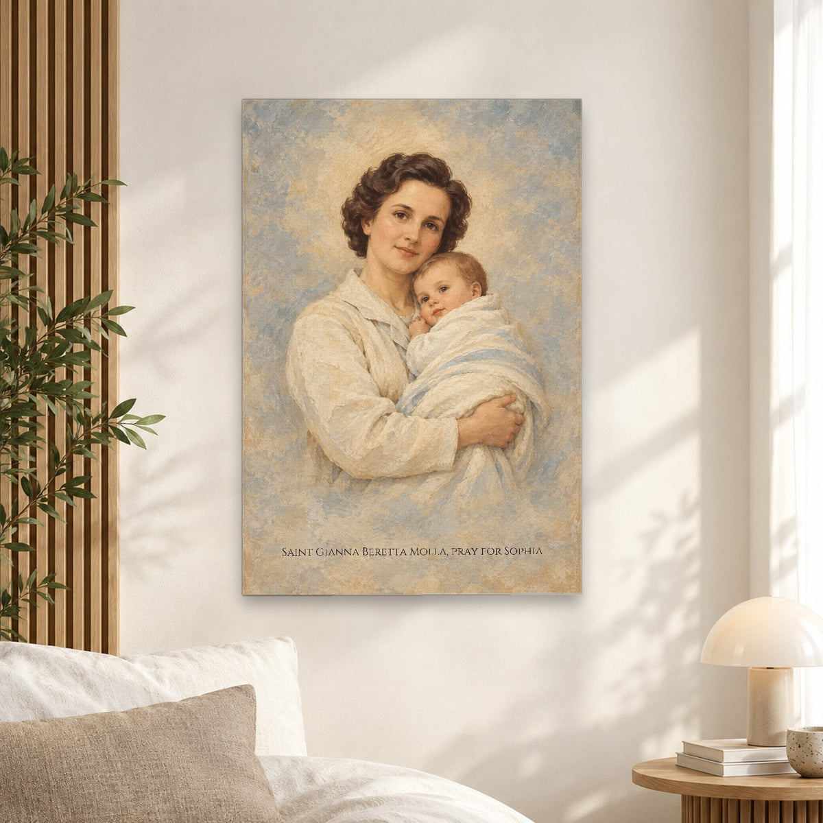 Saint Gianna Beretta Molla Personalized Canvas Wall Art - Canvas Wall Art, alternate angle
