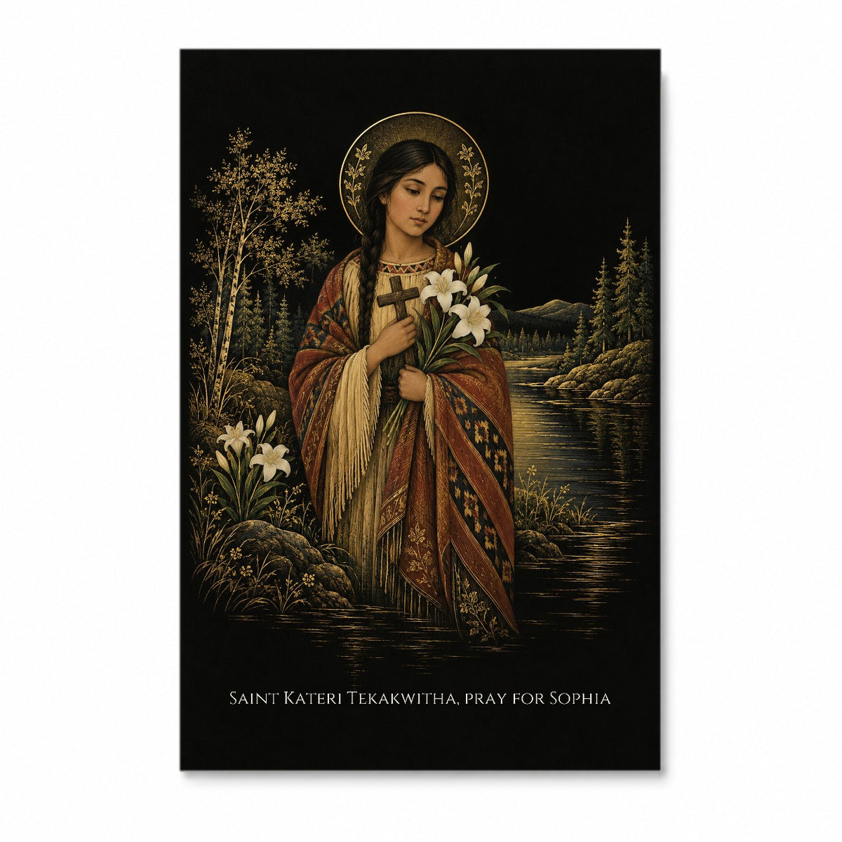 Saint Kateri Tekakwitha Personalized Canvas Wall Art - Canvas Wall Art, front view