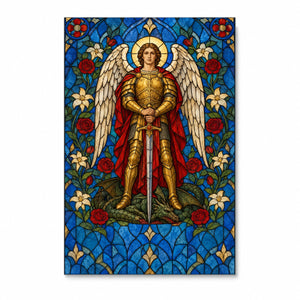 Saint Michael, Pray for Us Canvas Wall Art - Catholic Wall Art, front view