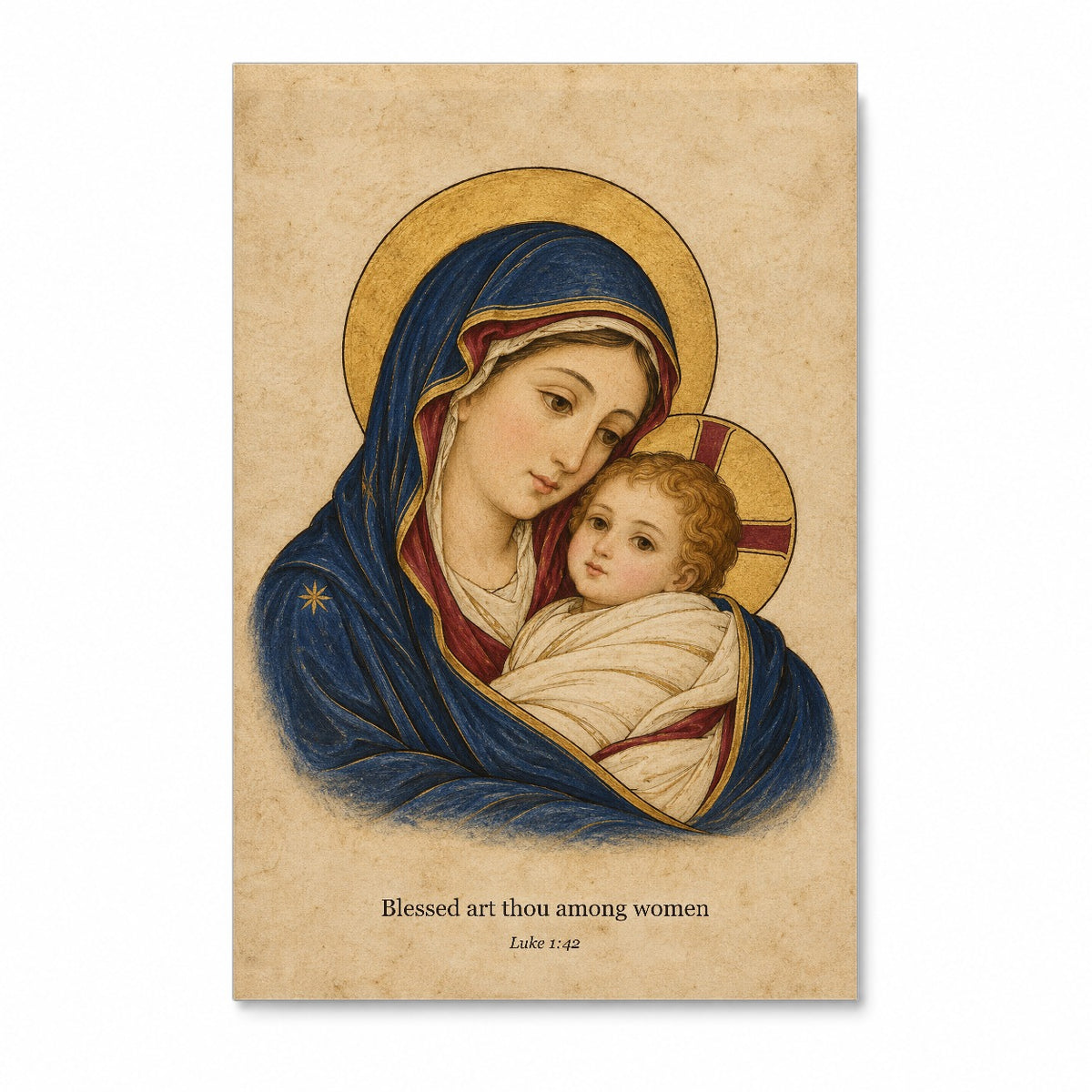 Salve Regina Canvas Wall Art - Catholic Wall Art, front view