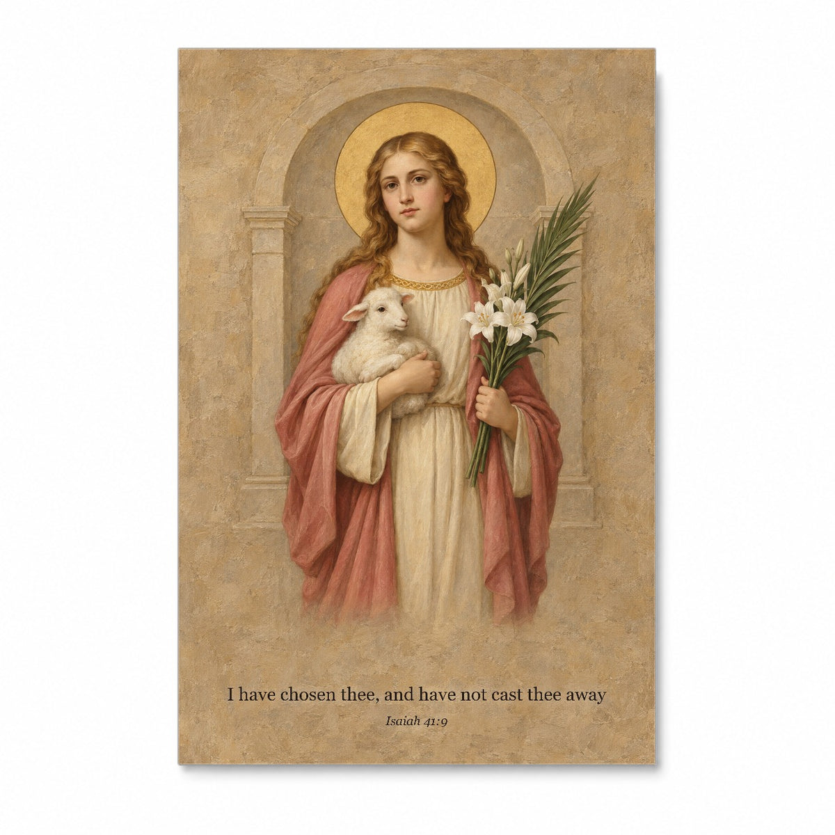 Sancta Agnes Canvas Wall Art - Catholic Wall Art, front view