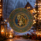 Sancta Familia Glass Suncatcher - Catholic Suncatcher, gift presentation