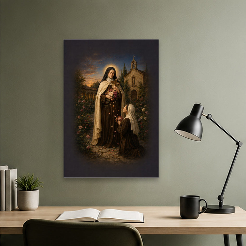 Sancta Teresia Canvas Wall Art - Catholic Wall Art, close-up of the print