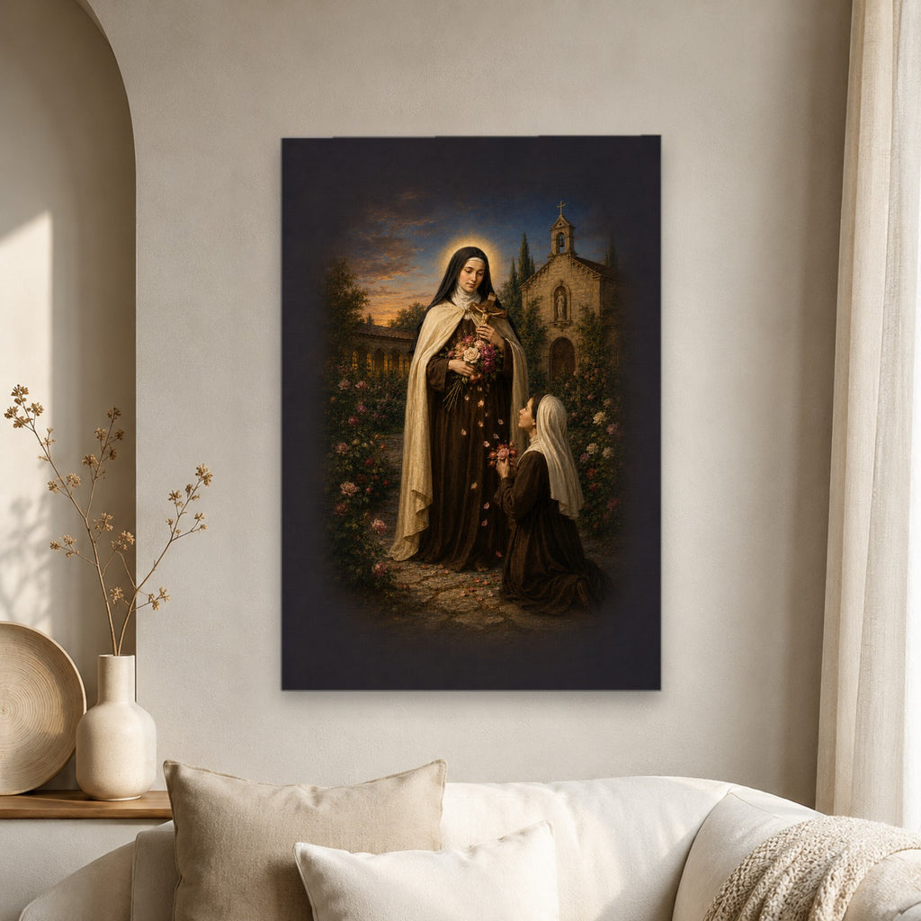 Sancta Teresia Canvas Wall Art - Catholic Wall Art, scale reference